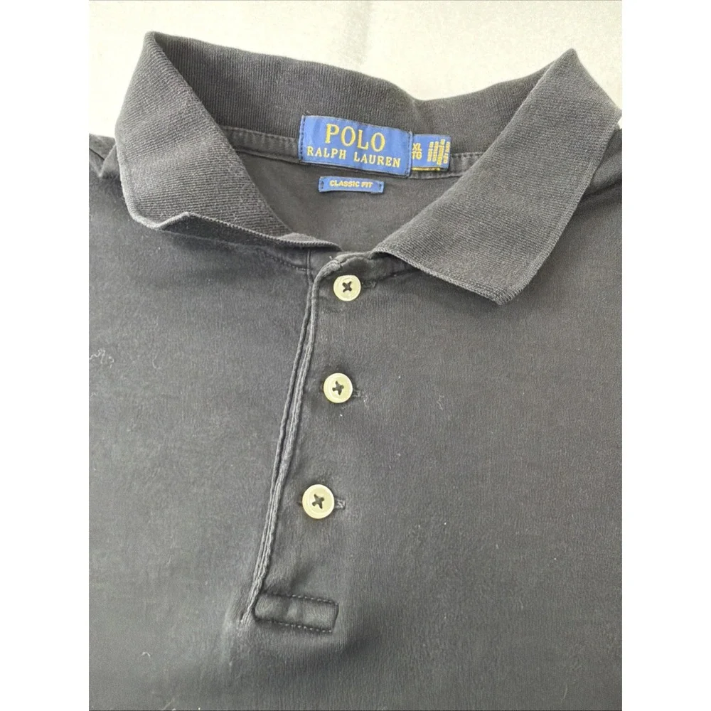 Polo Ralph Lauren Men Polo Shirt XL‎ Black Logo Golf Short Sleeve Classic Fit